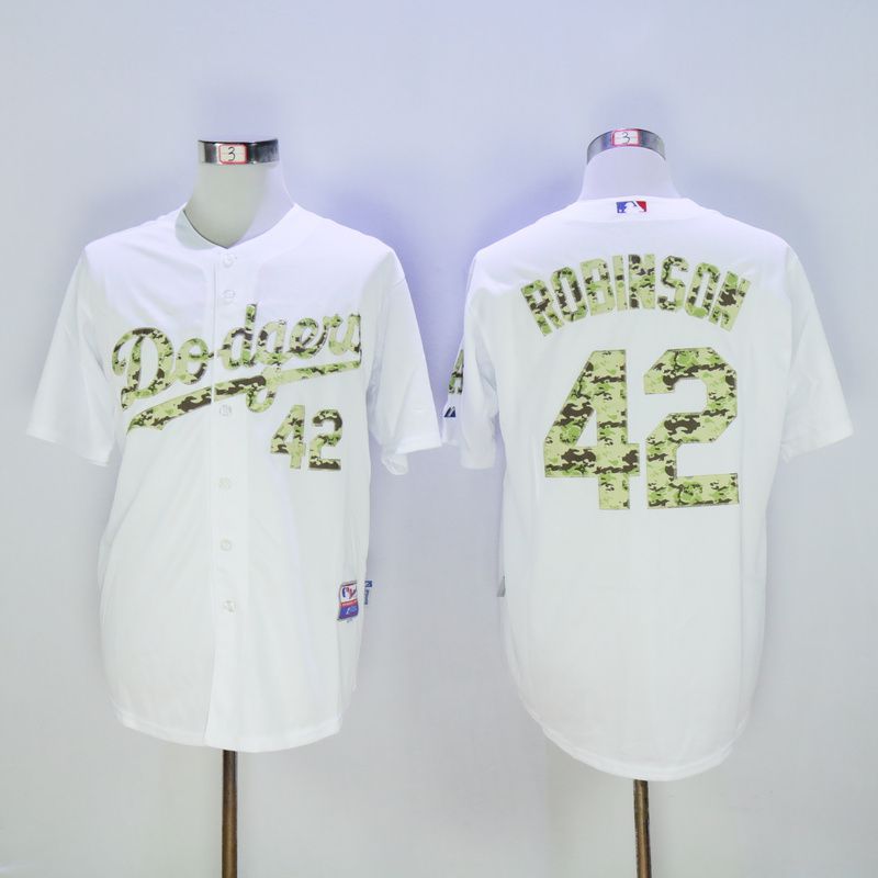 Men Los Angeles Dodgers #42 Robinson White Camo MLB Jerseys